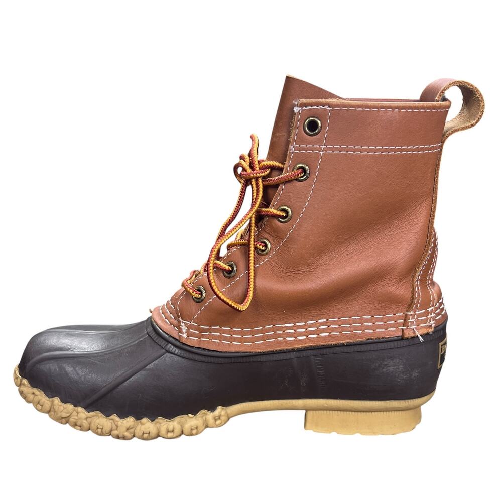 L.L. Bean Women’s 8" Limited Edition Navy Brown Duck Boots Size 7 - Picture 2 of 10